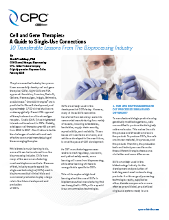 Cell and Gene Therapies: A Guide to Single-Use Connections | CPC